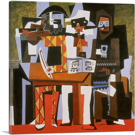ARTCANVAS Three Musicians 1921 Canvas Art Print by Pablo Picasso - Size: 12" x 12" (1.50" Deep)