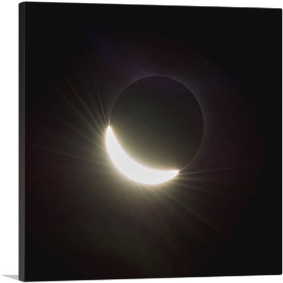 ARTCANVAS Total Solar Eclipse Moon Blocking Out Sun Canvas Art Print - Size: 36" x 36" (1.50" Deep)