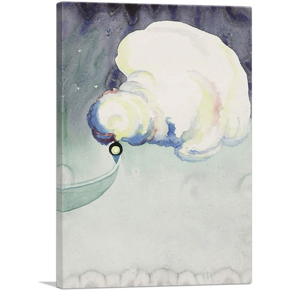 ARTCANVAS Train at Night in the Desert 1916 Canvas Art Print by Georgia O-Keeffe - Size: 18" x 12" (0.75" Deep)