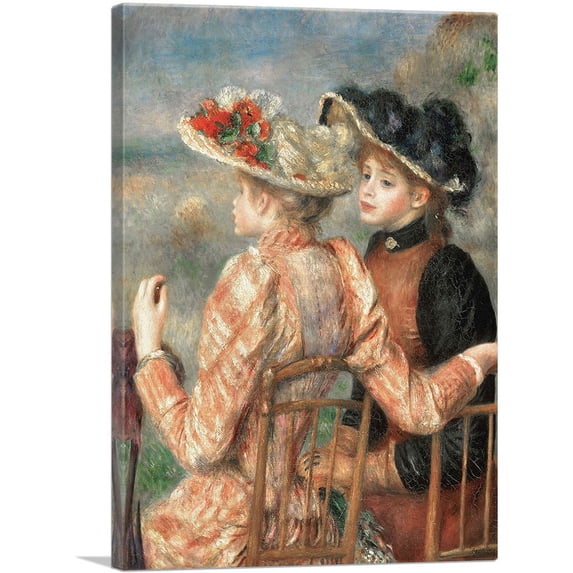 ARTCANVAS Two Girls Canvas Art Print by Pierre-Auguste Renoir - Size: 26" x 18" (0.75" Deep)