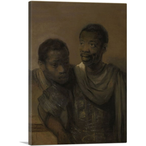 ARTCANVAS Two Moors 1661 Canvas Art Print by Rembrandt van Rijn - Size: 12" x 8" (0.75" Deep)