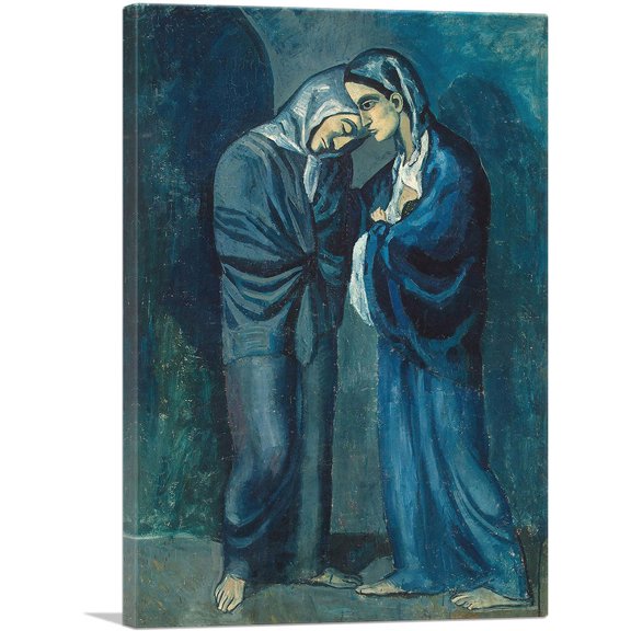 ARTCANVAS Two Sisters - The Meeting 1902 Canvas Art Print by Pablo Picasso - Size: 26" x 18" (0.75" Deep)