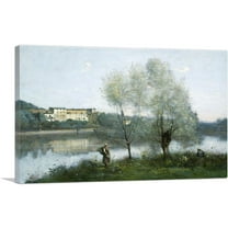ARTCANVAS Ville d'Avray 1867 Canvas Art Print by Jean-Baptiste-Camille Corot - Size: 26" x 18" (0.75" Deep)