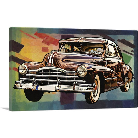 ARTCANVAS Vintage Pontiac Painted Home decor Canvas Art Print - Size: 26" x 18" (0.75" Deep)