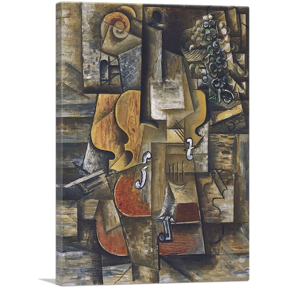 ARTCANVAS Violin and Grapes 1912 Canvas Art Print by Pablo Picasso - Size: 26" x 18" (0.75" Deep)