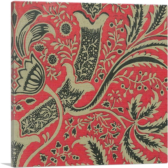 ARTCANVAS Wallpaper Sample With Bamboo Pattern 1868 Canvas Art Print by William Morris - Size: 12" x 12" (1.50" Deep)