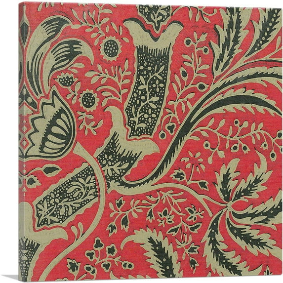 ARTCANVAS Wallpaper Sample With Bamboo Pattern 1868 Canvas Art Print by William Morris - Size: 18" x 18" (1.50" Deep)