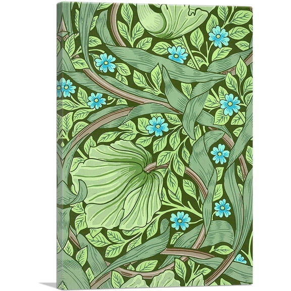 ARTCANVAS Wallpaper Sample With Forget-Me-Nots 1870 Canvas Art Print by William Morris - Size: 12" x 8" (0.75" Deep)