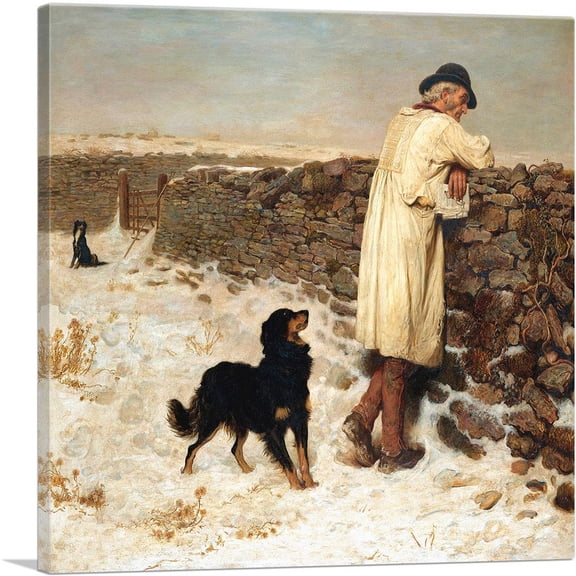 ARTCANVAS War Time 1874 Canvas Art Print by Briton Riviere - Size: 12" x 12" (0.75" Deep)