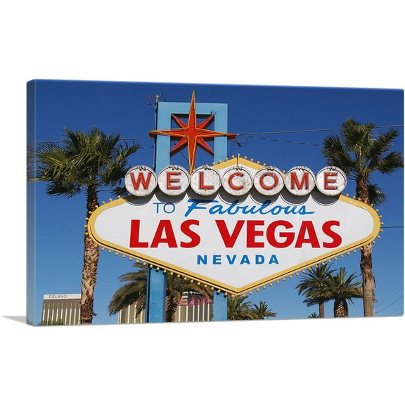 ARTCANVAS Welcome to Las Vegas Sign Canvas Art Print - Size: 26" x 18" (0.75" Deep)
