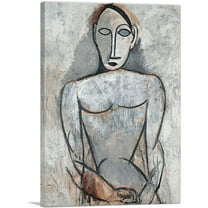 ARTCANVAS Woman with Joined Hands 1907 Canvas Art Print by Pablo Picasso - Size: 26" x 18" (0.75" Deep)