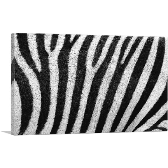 ARTCANVAS Zebra Stripe Pattern Canvas Art Print - Size: 12" x 8" (0.75" Deep)