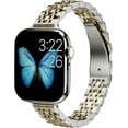 thumbnail image 1 of ARTCHE Women's Thin Watch Band Compatible for Apple Watch 42mm 41mm 40mm 38mm, Stainless Steel Metal Band for iWatch SE Series 10/9/8/7/6/5/4/3/2/1, Silver&Gold, 1 of 5
