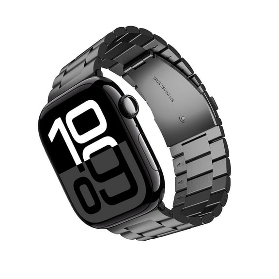 ARTCHE Watch Band for Apple Watch 46mm 49mm 45mm 44mm 42mm, Compatible with iwatch Band Series 10/Ultra 2/Ultra/9/8/7/6/SE/5/4/3/2/1, Stainless Steel Straps for Adjustable Wristband , Black