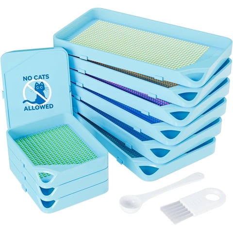 ARTDOT 10 Piece Diamond Painting Tray Tool Set, 6 Large and 4 Small Blue Trays for Beads and Drills Organization