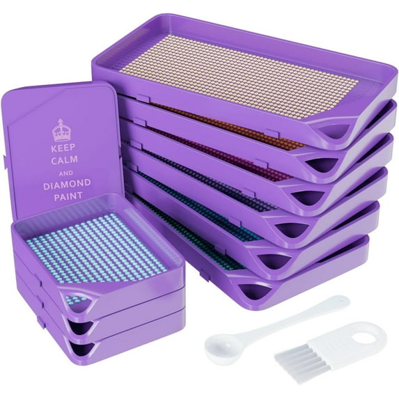 ARTDOT Diamond Art Kits Tray Tool for Diamond Painting 10 Piece Purple