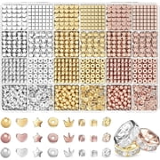 ARTDOT 1740 Pieces Gold Beads for Friendship Bracelets Making Kit, 8 Shapes Organized Jewelry Making Supplies Spacer Beads
