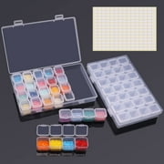 ARTDOT 2 Pack Acrylic Bead Storage Case, 56 Grid Plastic Organizer Box for Diamond Painting Drills and Craft Supplies