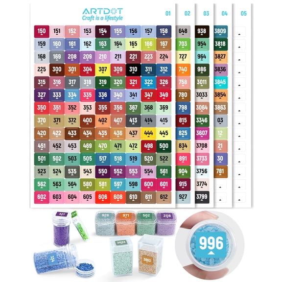 ARTDOT 2 Set ( 489 Colors Per Set) Label Stickers for Diamond Art Adults for Actual Embroidery Floss Cross Stitch Supplies