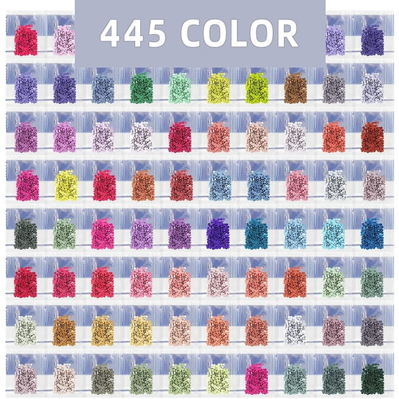 ARTDOT 200 PCS Round Diamond Drills for Jewelry DIY, 445 Colors Rhinestone Beads per Bag for Diamond Art Crafts
