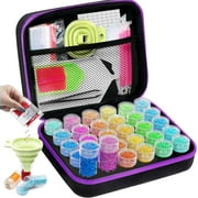 ARTDOT 30 Grid Small Diamond Painting Organizer Box, Plastic Bead Storage Container for Craft Drill  Black Case