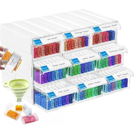 ARTDOT Stackable Diamond Painting Bead Storage Organizer, 315 Slot Plastic Container Box for Crafts and Drill Supplies