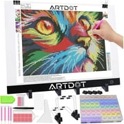 ARTDOT A3 LED Light Board for Diamond Painting Kits, USB Powered Light Pad, Adjustable Brightness with Diamond Painting Tools Detachable Stand and Clips