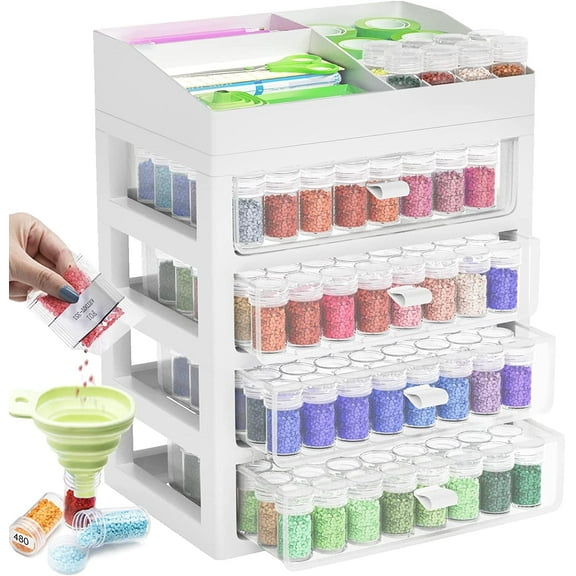ARTDOT Diamond Art Beads Storage Organizer Box for Diamond Painting Drill 192 Jars