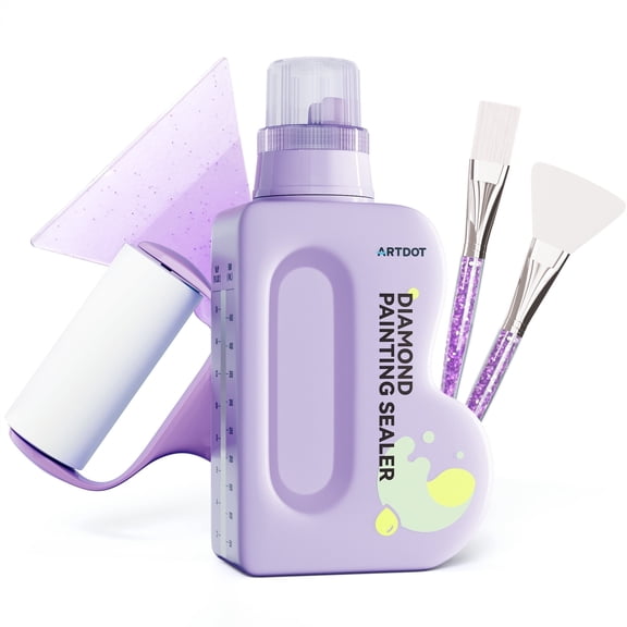 ARTDOT 480ML Diamond Art Glue Sealer Accessories Kit for Adults,Clear Acrylic Glue Sealer with Tools for Diamond Painting,Puzzle,Jigsaw