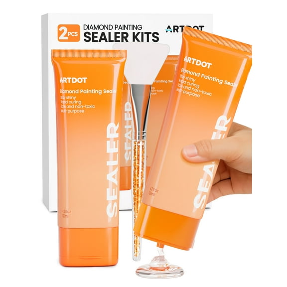 ARTDOT 240ML Diamond Art Glue Sealer Accessories Kit for Adults,2 Pack Clear Acrylic Glue Sealer with Tools for Diamond Painting,Puzzle,Jigsaw