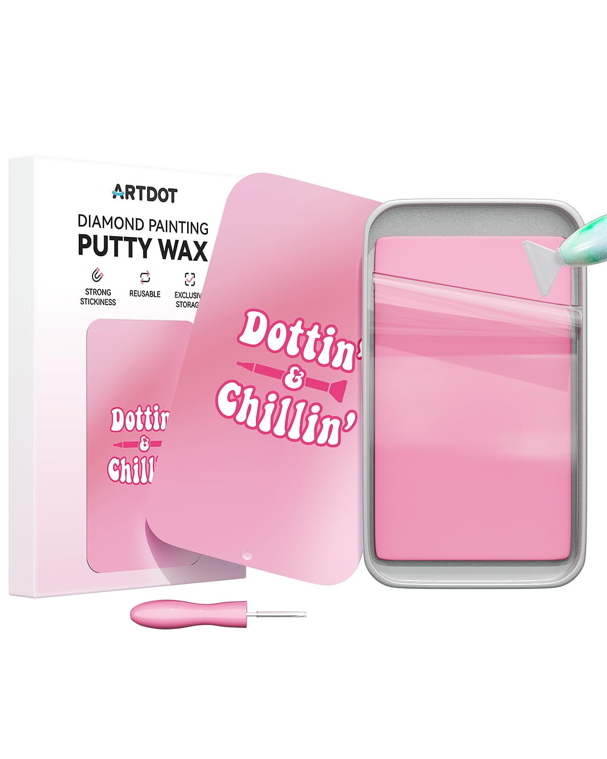 ARTDOT Enduring Stickiness Putty Wax for Diamond Art Kits Pink ...