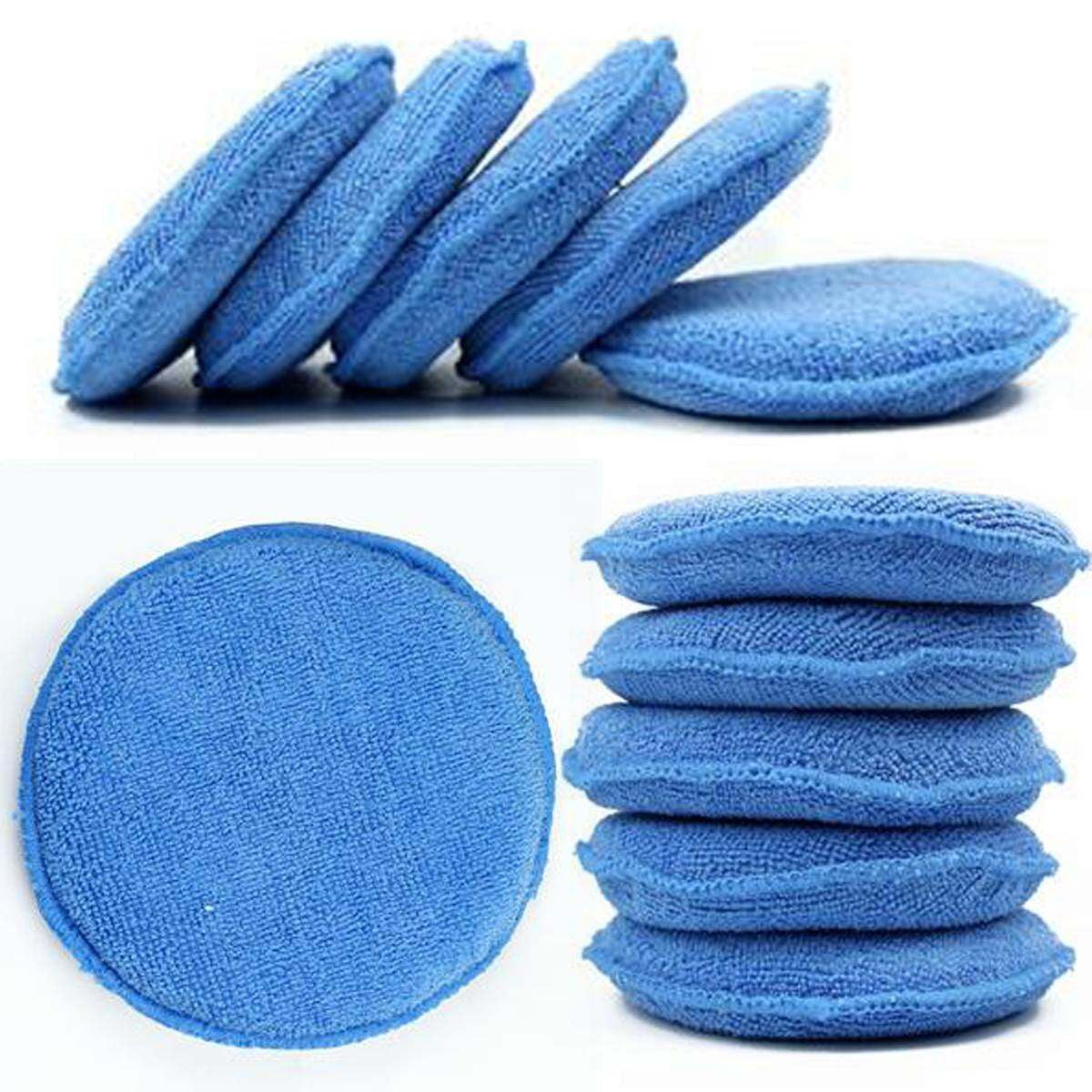 ARTEA 10Pcs Waxing Polish Wax Sponge Applicator Pads Vehicle Glass Clean (Blue)