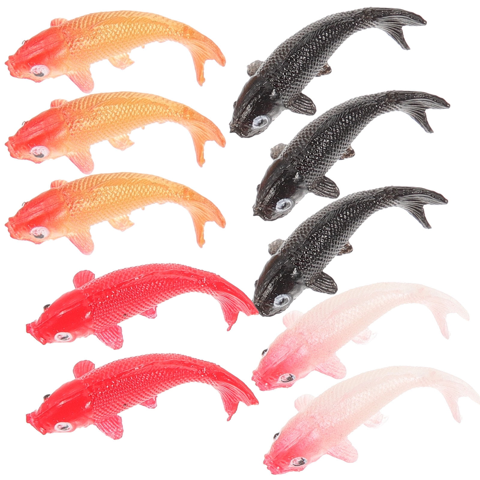 ARTEA 10pcs Small Carp Figurines Miniature Fish Models Sea Animals Toys
