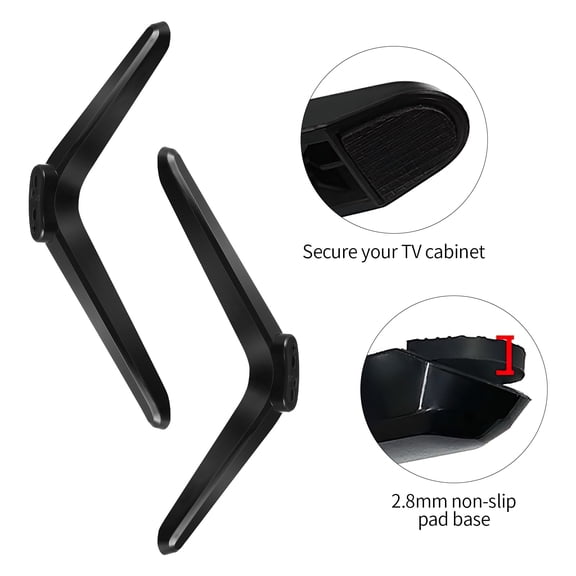 Supvox 2-Pack Plastic TV Mount Brackets Tabletop Support with Easy Installation and Design