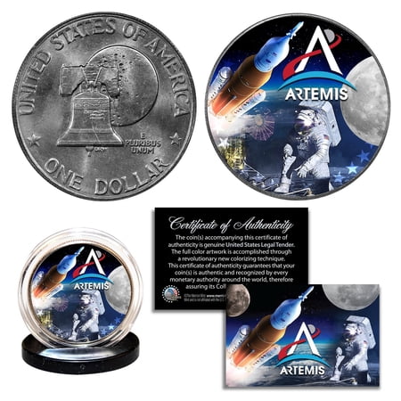 ARTEMIS Missions NASA Space Program Moon Genuine 1976 U.S. Bicentennial Eisenhower " IKE " Dollar Coin
