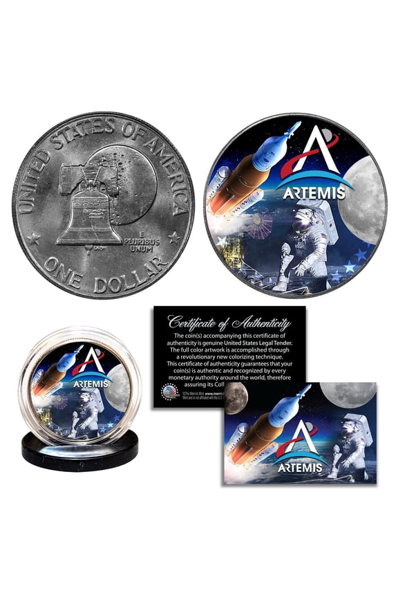 ARTEMIS Missions NASA Space Program Moon Genuine 1976 U.S. Bicentennial Eisenhower " IKE " Dollar Coin