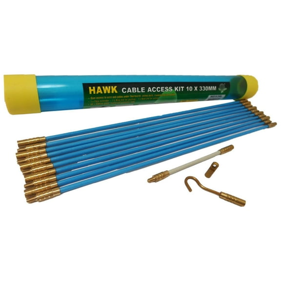 ARTESIA TOOL 10-Piece Extendable Cable Access Kit | Nonconductive Fiberglass Rods 13" (33 cm) | Reach up to 11ft (3.4 m) | Walls, Attics, Ceilings | Includes Storage Case