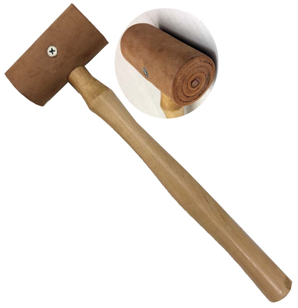 ARTESIA TOOL 11" (28 cm) Rawhide Mallet Hammer | Wooden Handle | 1-1/2" (3.8 cm) Diameter Striking Surface | Lightweight & Professional Grade | Ideal for Leather & Precious Metals