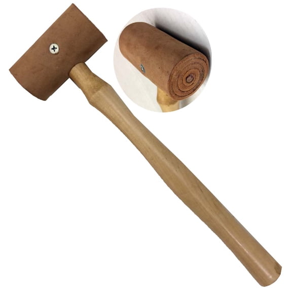 ARTESIA TOOL 11" (28 cm) Rawhide Mallet Hammer | Wooden Handle | 1-1/2" (3.8 cm) Diameter Striking Surface | Lightweight & Professional Grade | Ideal for Leather & Precious Metals