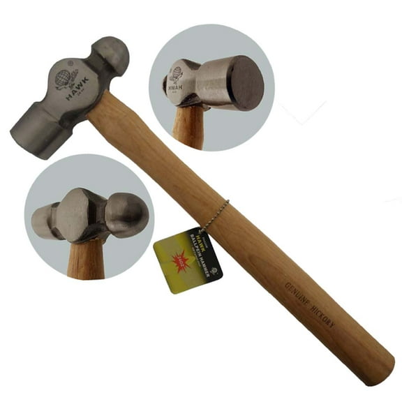 ARTESIA TOOL 14.5" (36.8 cm) Ball Pein Hammer | 24 Oz Weight | Solid Steel Head | Genuine 12.5" (31.8 cm) Hickory Handle | Metalwork & Jewelry Making Essential Tool