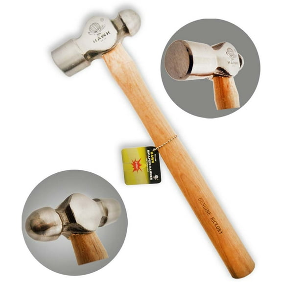 ARTESIA TOOL 14-5/8" (36.8 cm) Ball Pein Hammer | 32 oz Weight | Solid Steel Head | Genuine 12.5" (31.8 cm) Hickory Handle | Metalwork & Jewelry Making Essential Tool