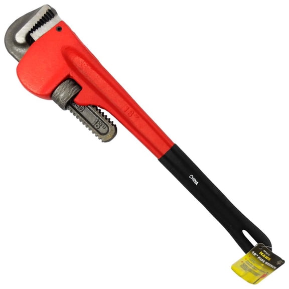 ARTESIA TOOL 18" (45.7 cm) Heavy Duty Steel Pipe Wrench | Extra Large Length | Thumbwheel Precision Control | Red-Painted Durability | Must-Have for Plumbing Repairs