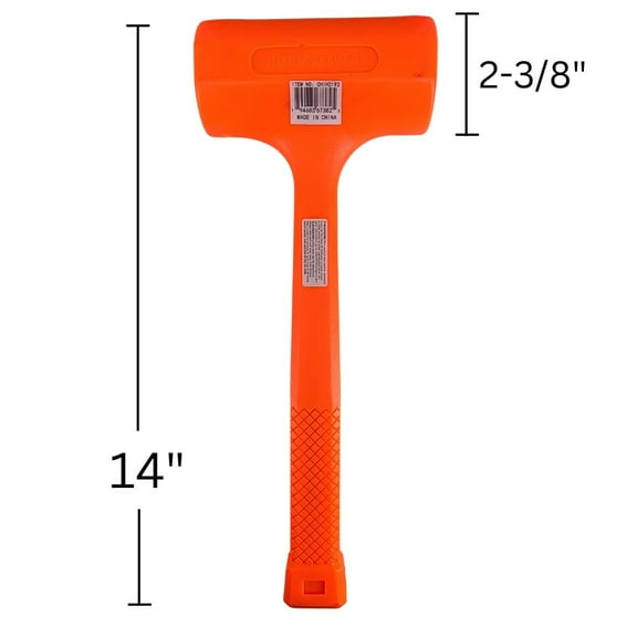 ARTESIA TOOL 3-Pound Neon Orange Dead Blow Hammer  Reduces Recoil and Vibration