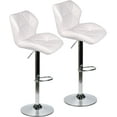 thumbnail image 1 of ARTETHYS Bar Chairs Set of 2 PU Leather Barstools Adjustable Height Swivel 360 Degrees White, 1 of 16