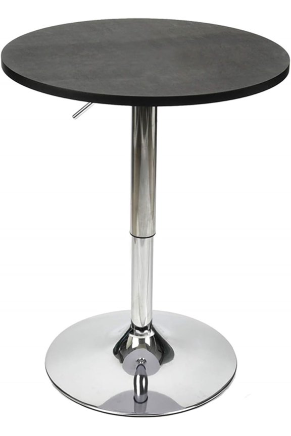 ARTETHYS Bar Table Adjustable Height Swivel 360 Degrees Round Tall Cpunter Height Pub Desk Black