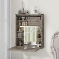 ARTETHYS Floating Vanity Desk with Mirror and Lights Small Wall Mounted ...