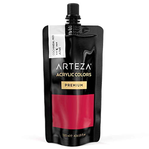 Arteza Acrylic Artist Paint, Cochineal Red Color, 120ml - Single Color