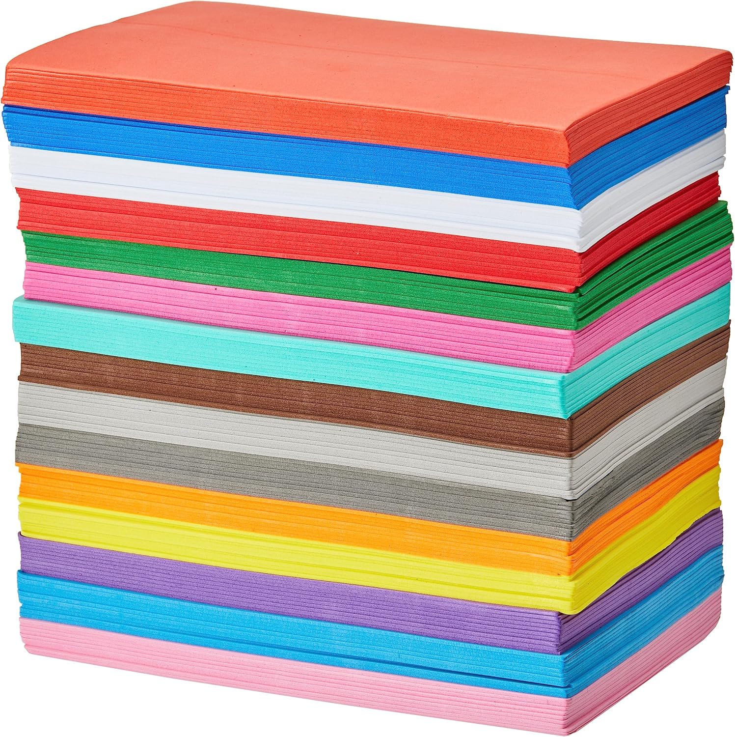ARTEZA EVA Foam Sheets, 5.5 x 8.5 Inches, 15 Colors, 150 Sheets, 1.35