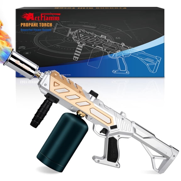 ARTFLAMM Powerful Propane Torch, Kitchen Grill Torch with Detachable Design, Adjustable Flame Torch Burner for Searing Steak, BBQ, Welding, Camping Charcoal Lighter (Tank Not Included)
