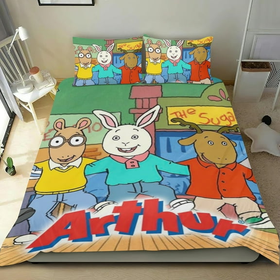 ARTHUR Themed Bed Sheet Set Three Piece Set 36x75 In ches Comfortable And Skin Friendly Unique Design Creating A Star Studded Night Home Gifts For Family Friends fans